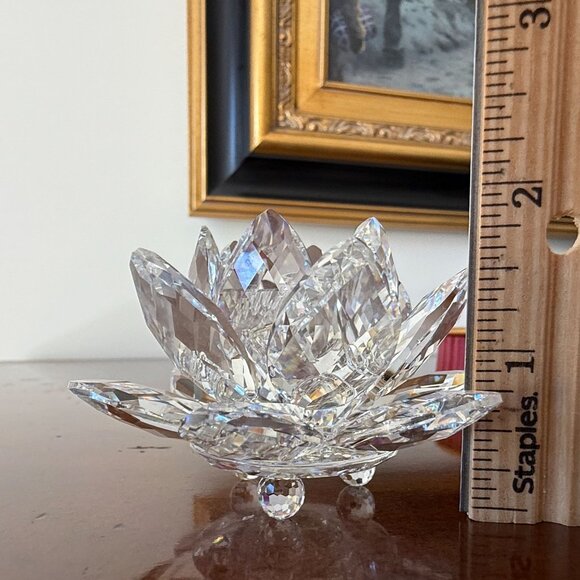 Swarovski Crystal Water Lily Figurine Tea Light Holder MIB & COA - Picture 12 of 16